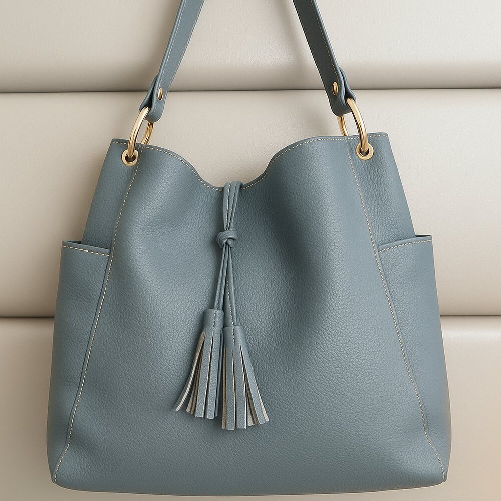 Laggo Julia Pebbled Leather Hobo Bag • Cashmere Gray • NWOT • $595 Retail
